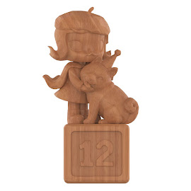 Pop Mart With You for 12 Years, Wooden Ver. Molly Anniversary Statues Classical Retro Series Figure