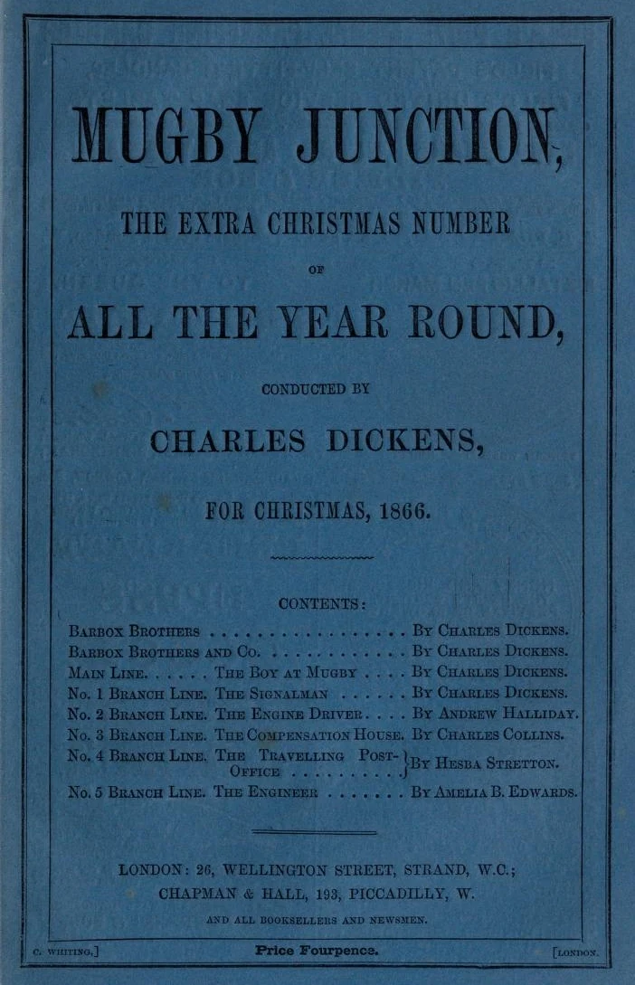チャールズ・ディケンズの『信号手』を含む小説集の青い表紙