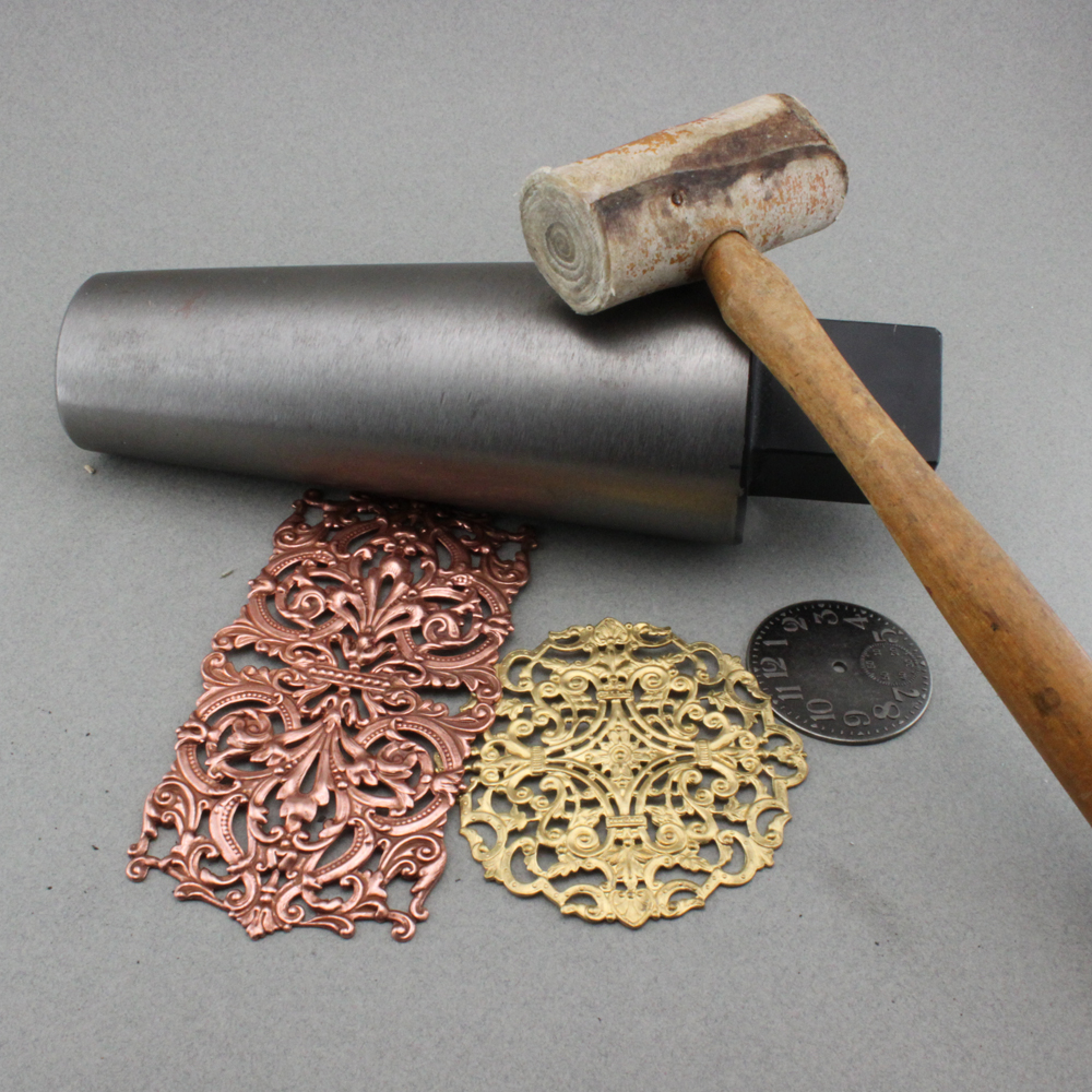 OscarCrow Handmade Jewelry Forming Filigree with a Rawhide Hammer