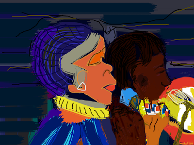 A cantora A cantora. Desenho digital feito com o rato em Krita