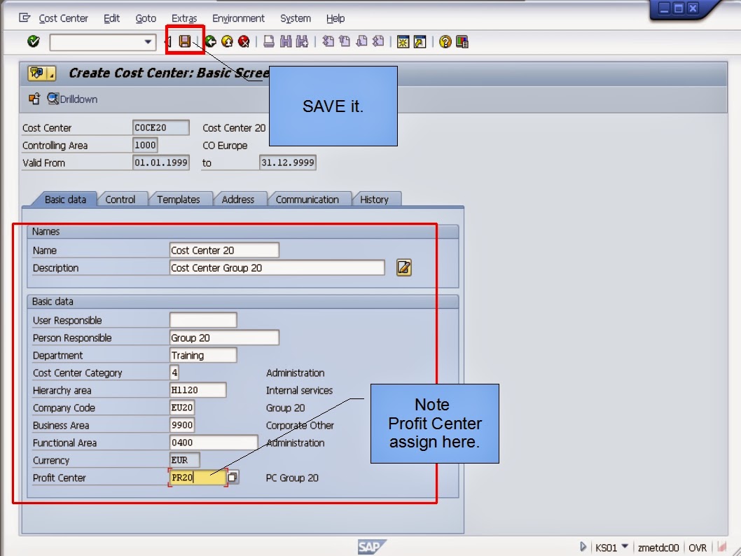 青蛙SAP分享 Froggy's SAP sharing SAP FI Maintaining Profit Centers, Cost