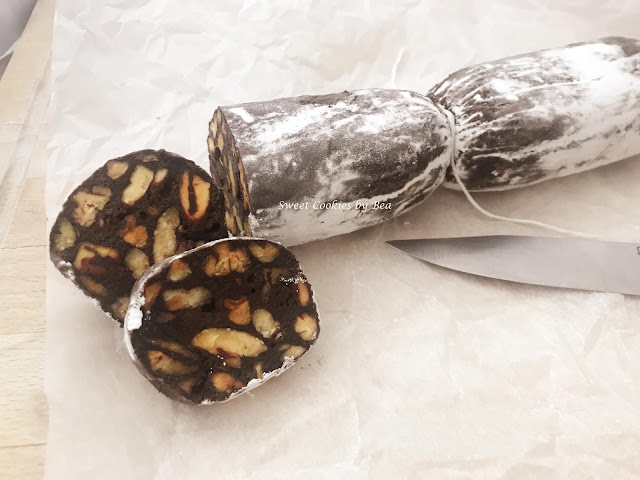 Salame dolce con nueces pecanas