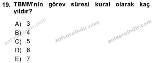 aöf türk anayasa hukuku dersi ara sınav vize 2019 2020 yılı 19.soru