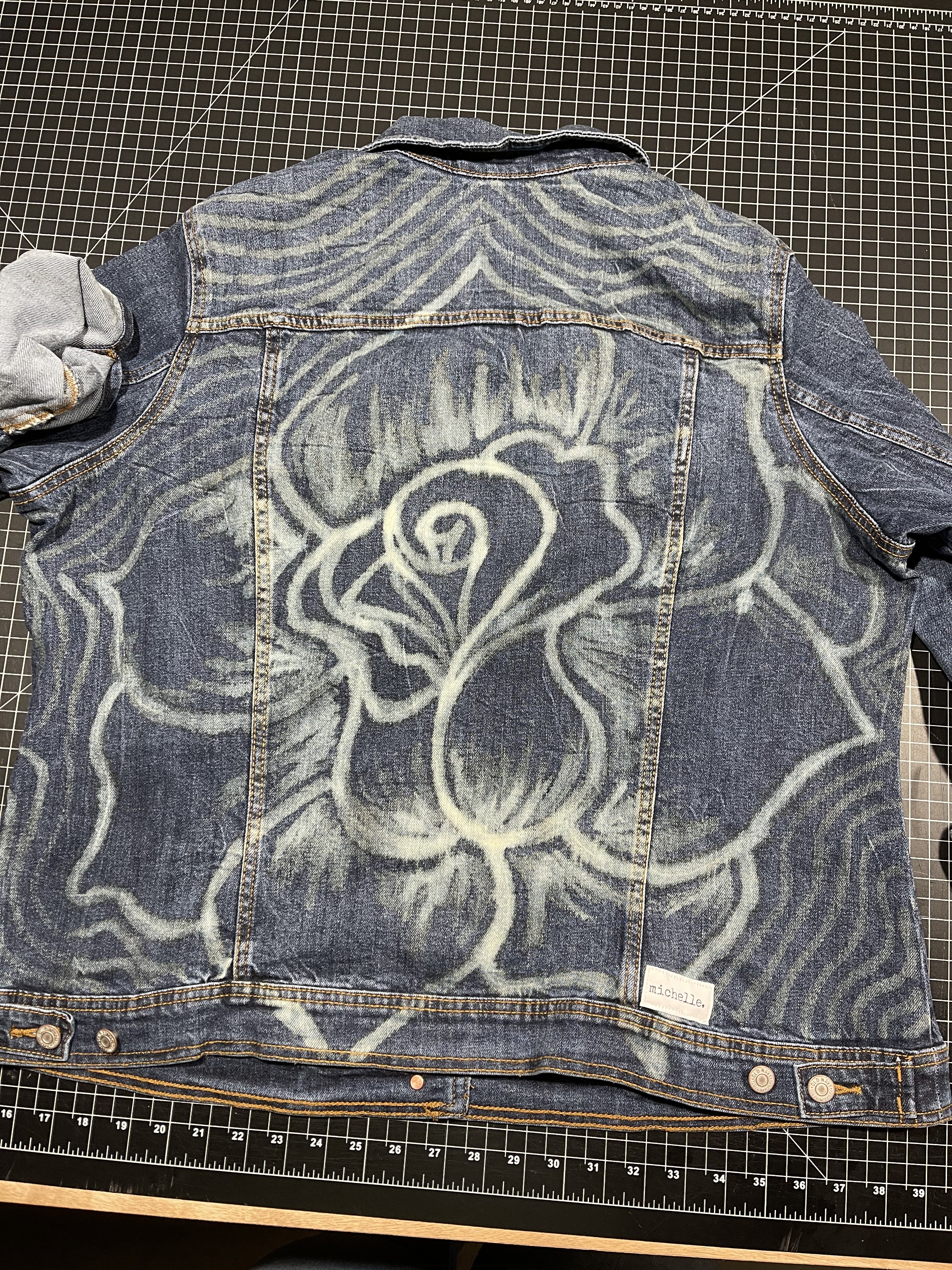 bleached black denim jacket