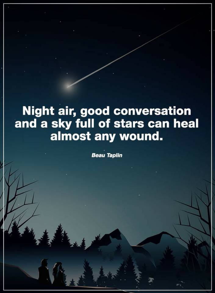 Quotes Night air, good conversation and a sky full of stars can heal Quotes