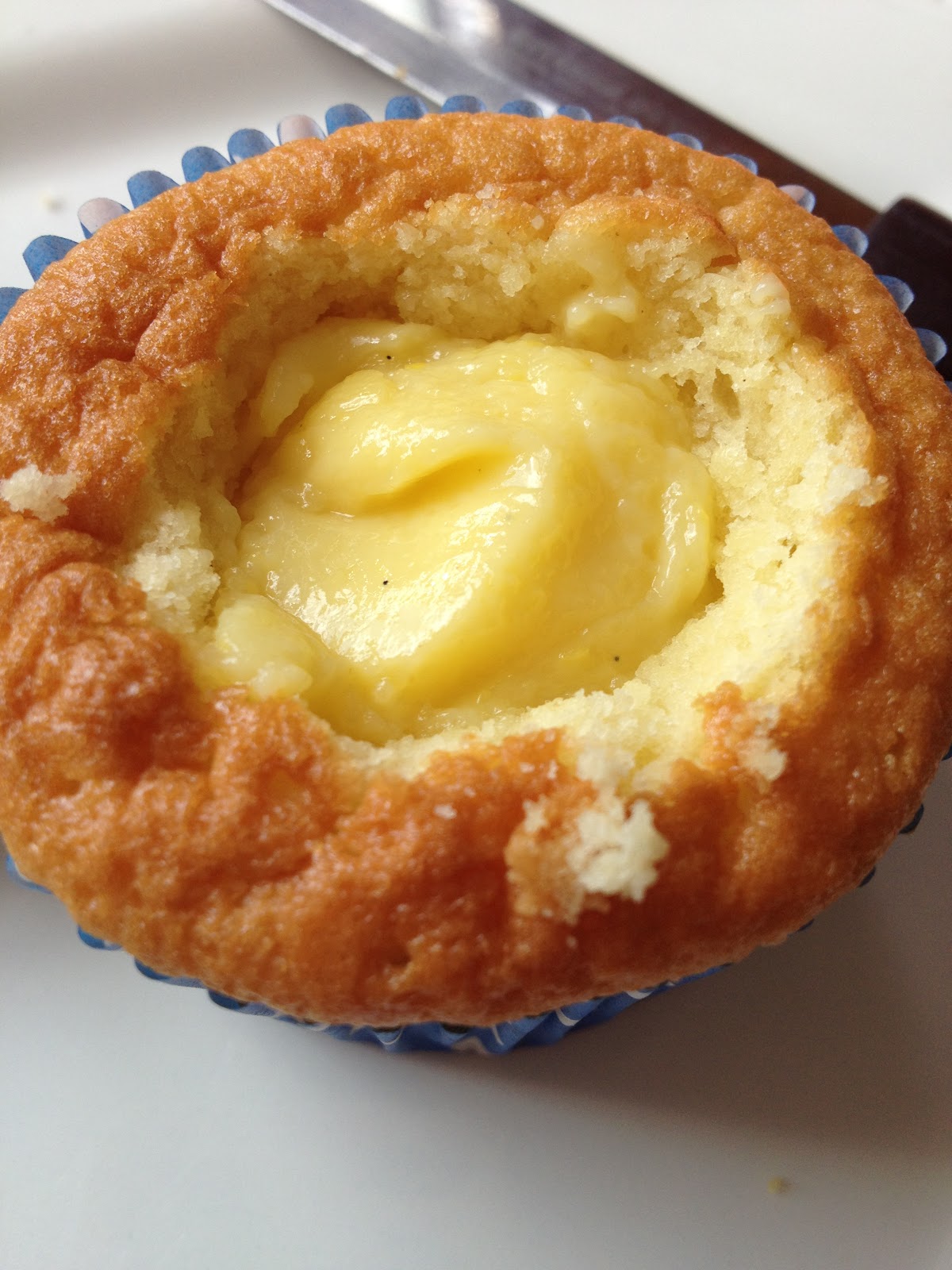 RECIPE Chocolate topped, custard filled vanilla cupcakes. Handbags