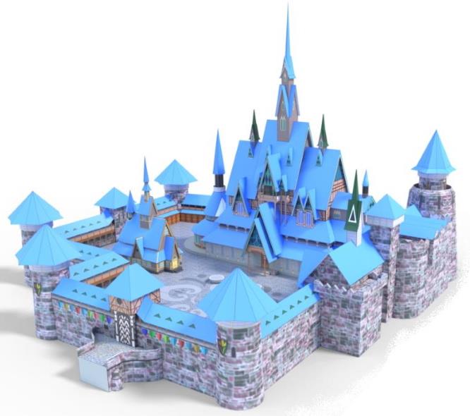 PAPERMAU Frozen Arendelle Medieval Castle Paper Model by Abdibox