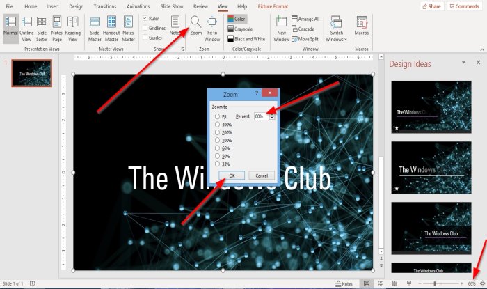 How to change the default Zoom level in PowerPoint