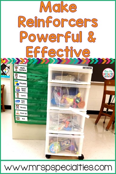 Using reinforceres effectively in special education will help you shape student behavior and make your classroom run smoother. The key is to follow these steps to make sure that the reinforcers are powerful and as highly motivating as possible. 