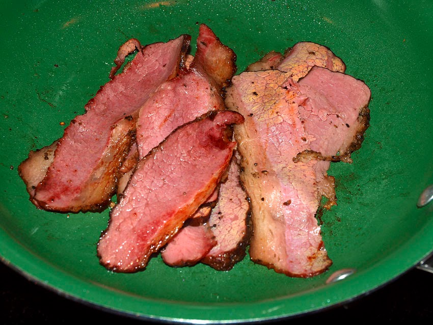 Pellet Smoker Cooking Leftover Tatonka Pastrami Sandwich