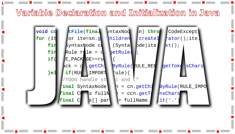Variable Declaration and Initialization in Java