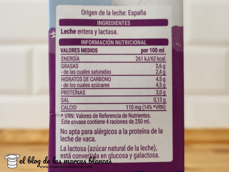 Leche Entera Sin Lactosa Hacendado Mercadona El Blog De Las Marcas Blancas