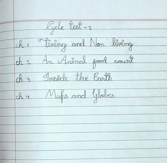 CLASS 3 EVS NOTEBOOK CLASS WORK CH1
