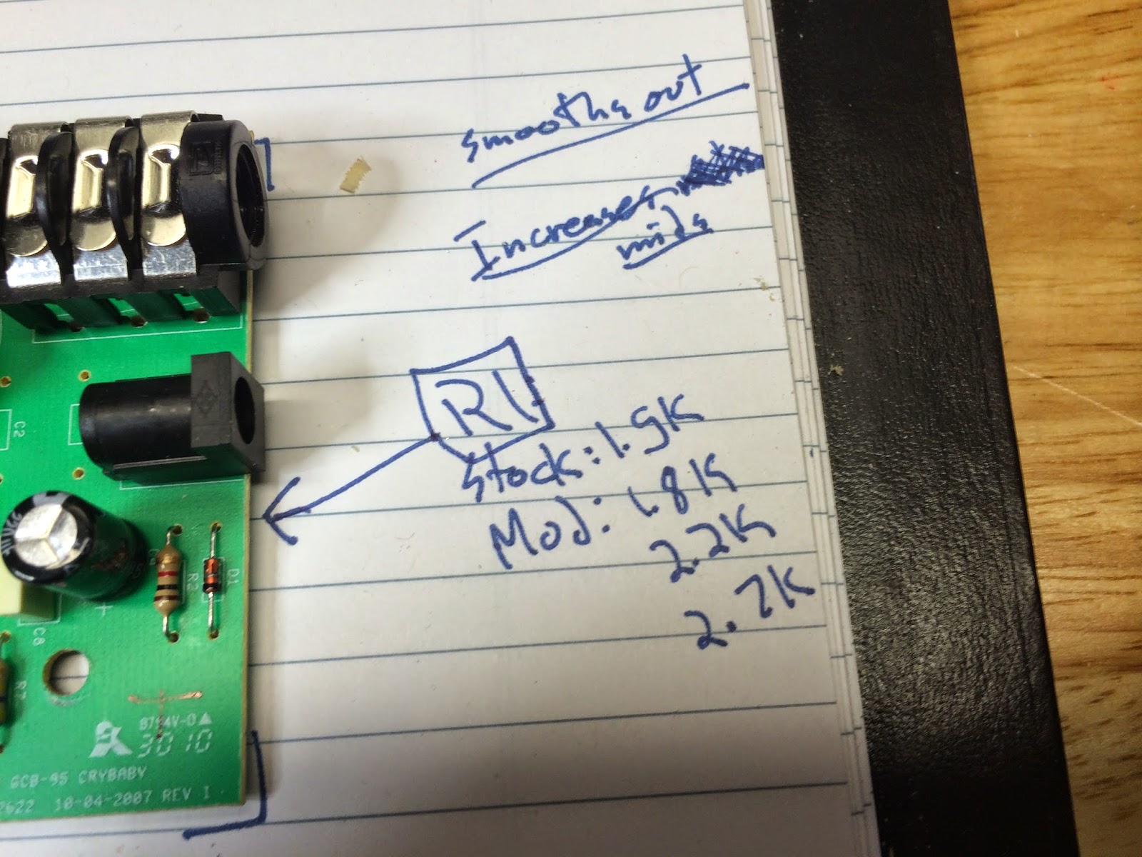 DIY Guitar pedal projects GCB95 Crybaby Wah MODS