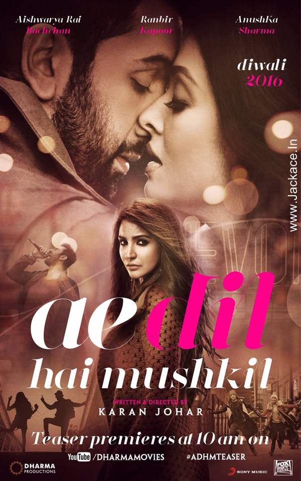 Ae Dil Hai Mushkil First Look Posters Ranbir, Aishwarya, Anushka