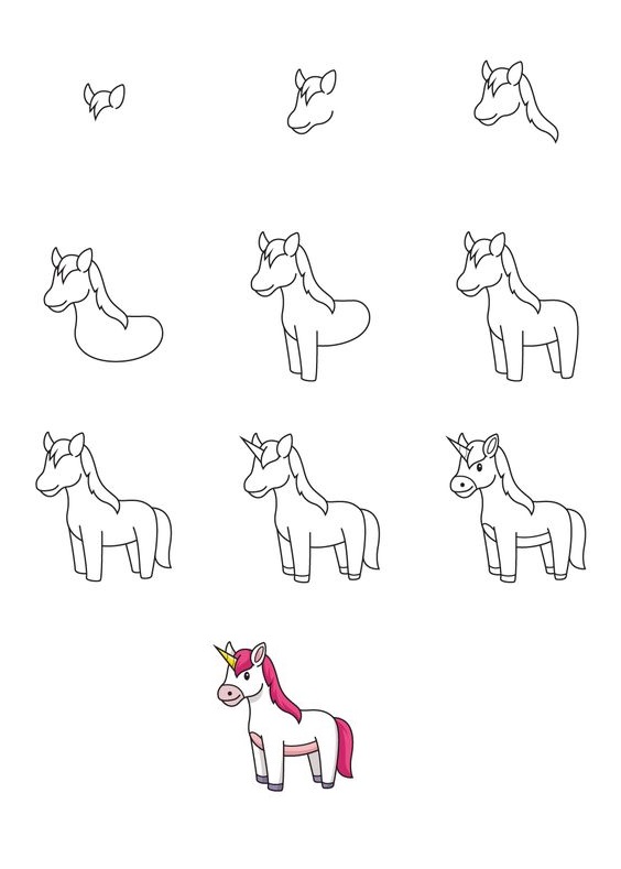 Huong dan ve con ngua mot sung tung buoc