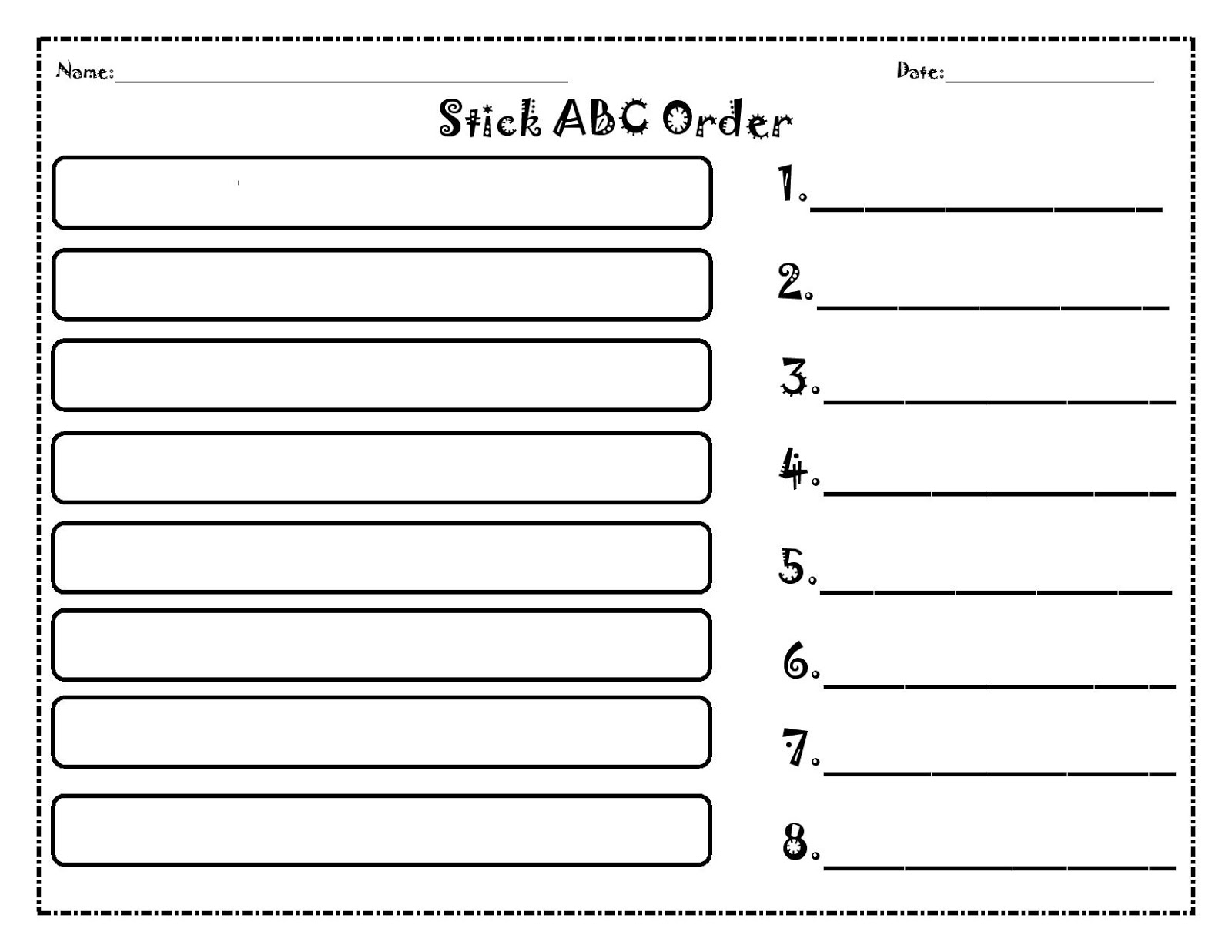 Alphabetical order homework