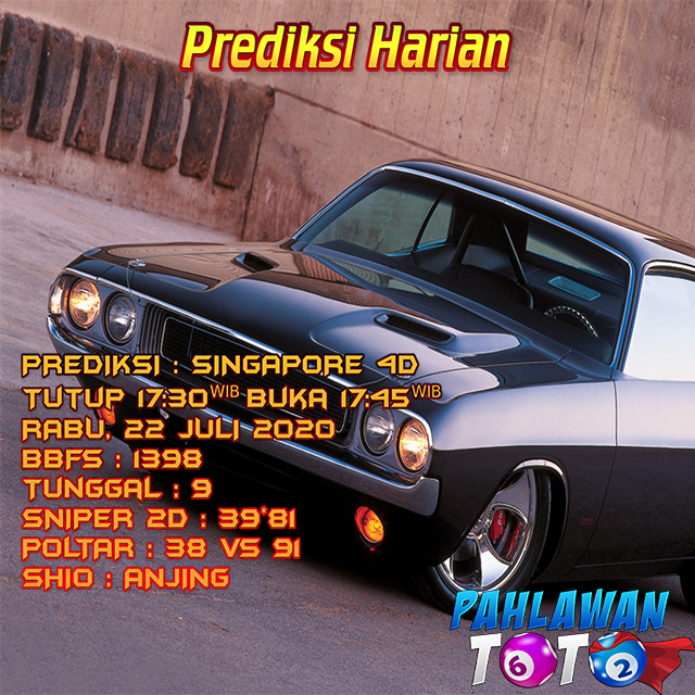 Prediksi Harian Singapore 4D, Rabu 22 Juli 2020 Paito Warna dan Data