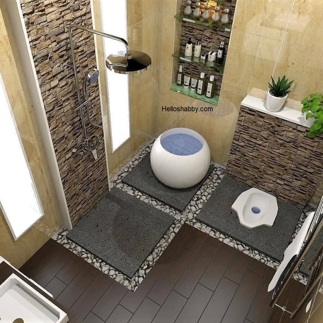 Kumpulan Desain Kamar Mandi dengan WC Jongkok Ukuran 2 x 2 M