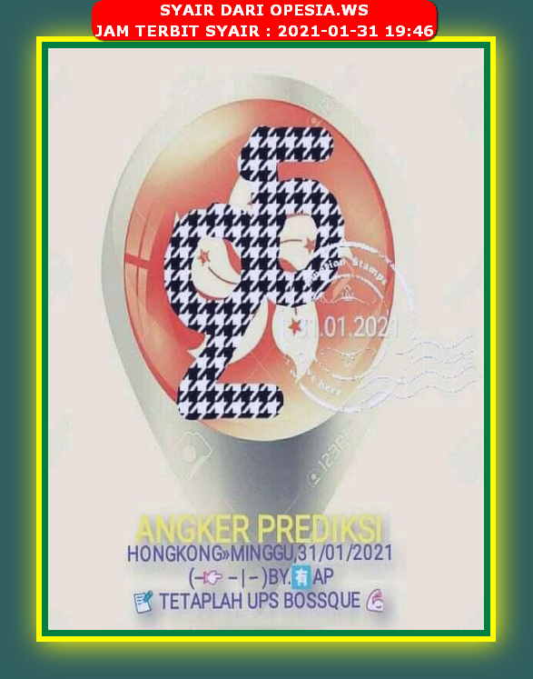 Kode Syair Hongkong Minggu 31 Januari 2021 Kumpulan Syair Toto