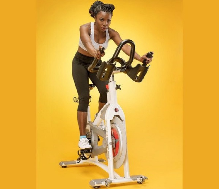 Woman on a spin cycle