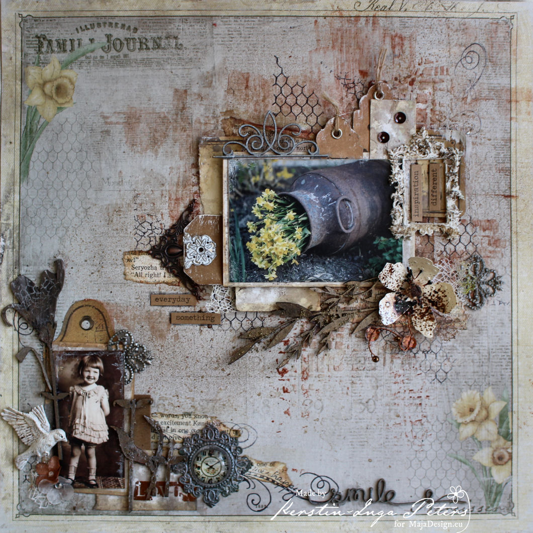 Scrapbook Dreams: Daffodils in Rust