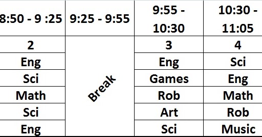 Birla World School Oman: Class Timetable for Grade 1