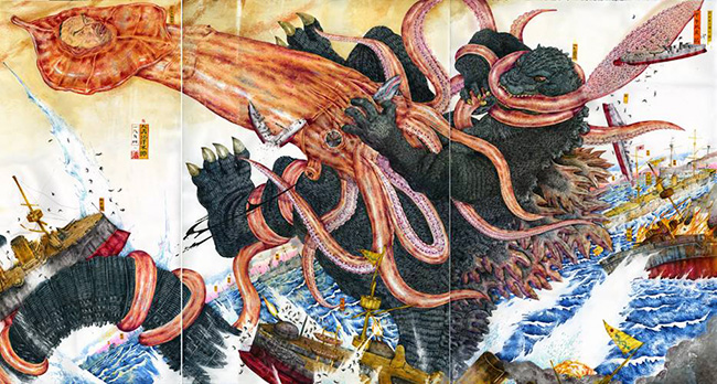 Mu Pan 潘慕文 (US) - Godzilla painting