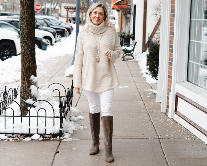 wearing white in winter