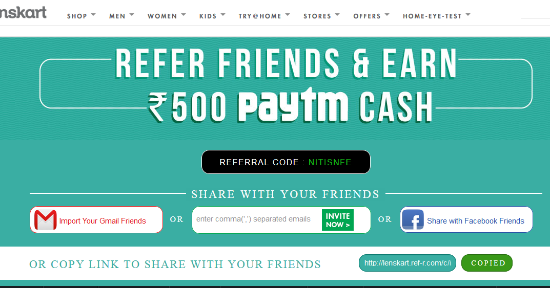lenskart referral code for new user