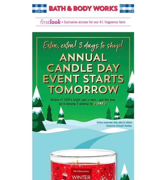 Life Inside the Page Bath & Body Works Today's First Look Email