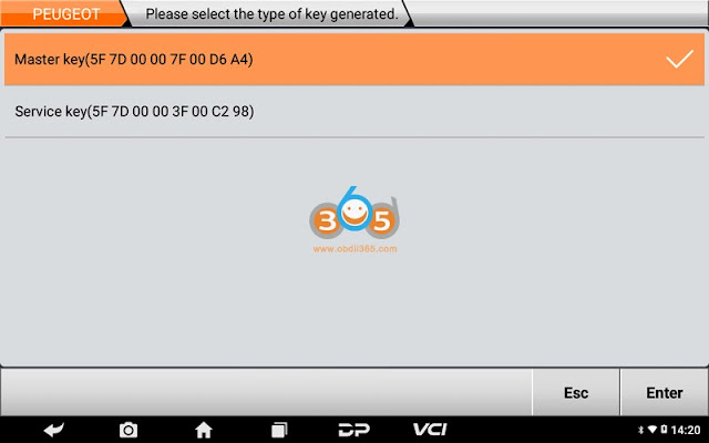 OBDSTAR برنامه PEUGEOT ACI50X موتور سیکلت کلید 9