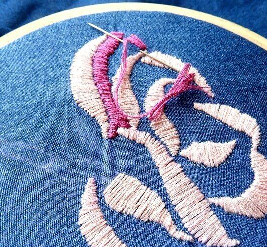 Hướng dẫn thêu hoa hồng mũi bó hạt - Hình 3