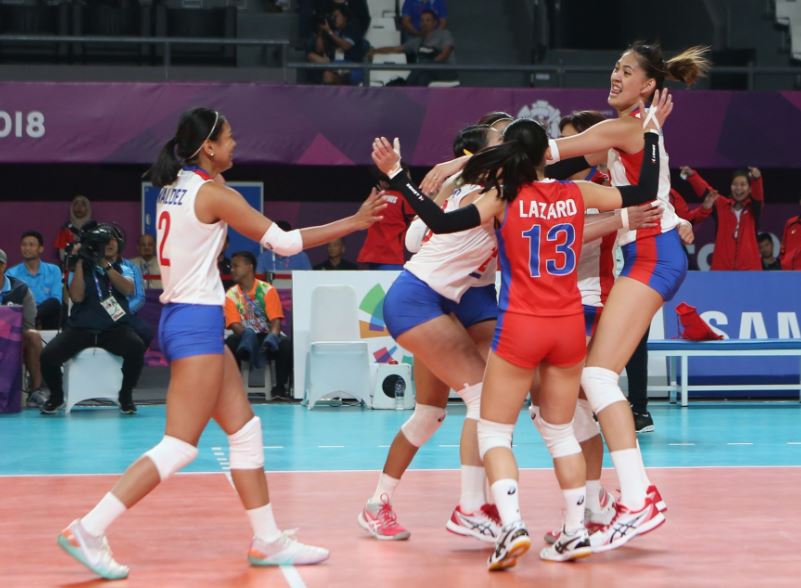 Philippine volleybelles in the 2018 Asian Games.