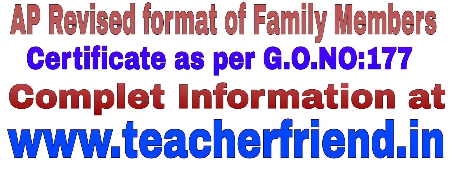 AP Revised format of Family Members Certificate as per G.O.NO177
