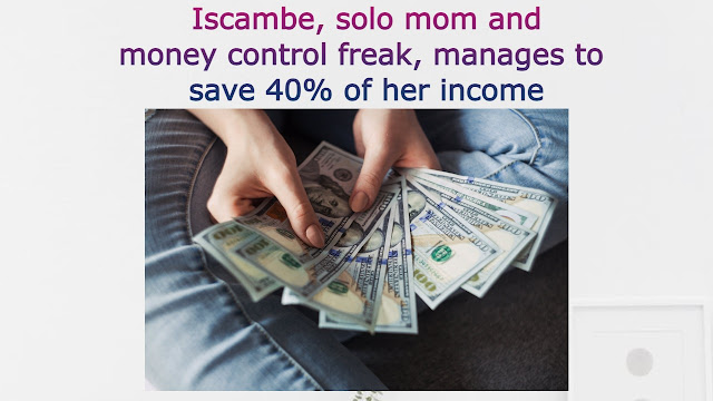 manages to save 40% of her income