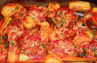 Pulpe cu cartofi si gogosar la cuptor