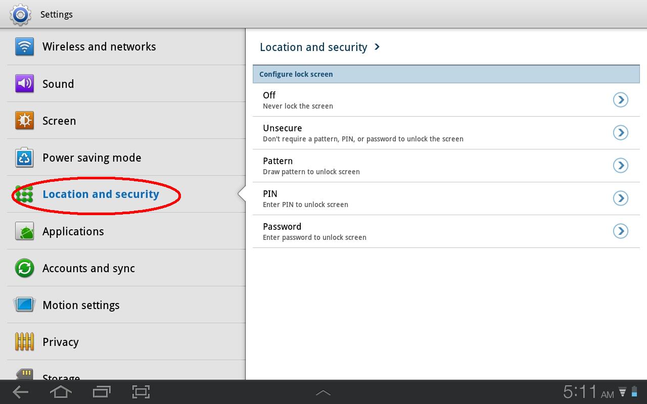 Configure Screen Lock Galaxy Tab 10.1 Samsung Phone Tutorial