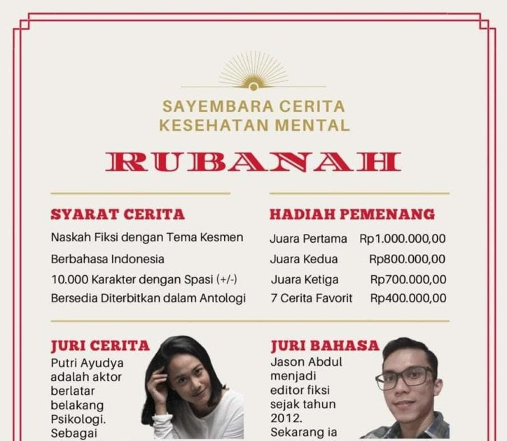 Lomba Menulis Cerita Pendek (Cerpen) Tema Kesehatan Mental Lomba Menulis Cerita Pendek (Cerpen) Tema Kesehatan Mental