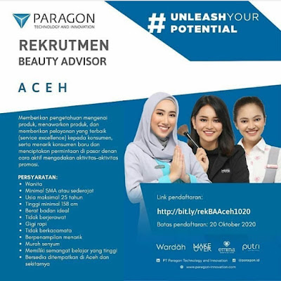 Lowongan Kerja Beauty Advisor Asen Karir Aceh