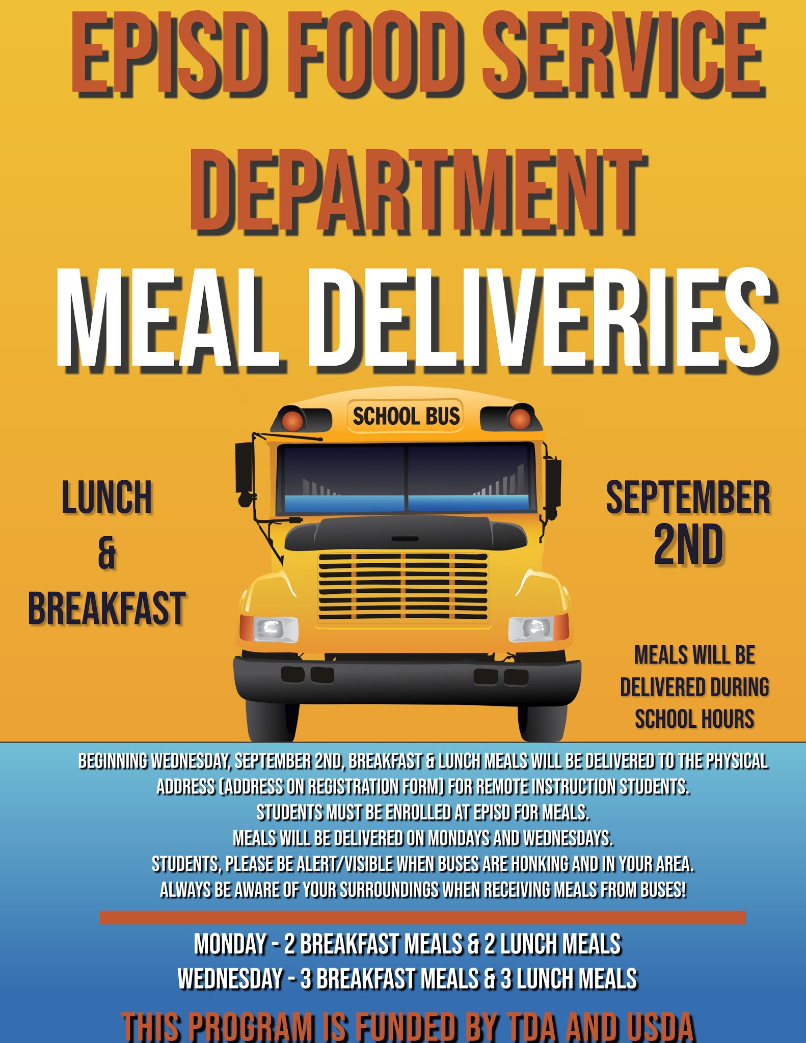 Eagle Pass ISD iVision EPISD FOOD SERVICE DEPARTMENT MEAL DELIVERIES