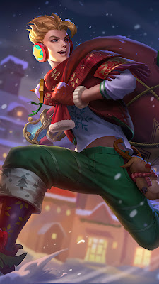 claude christmas carnival special skin mobile legends wallpaper hd