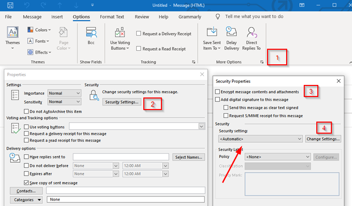 เข้ารหัสอีเมล Outlook