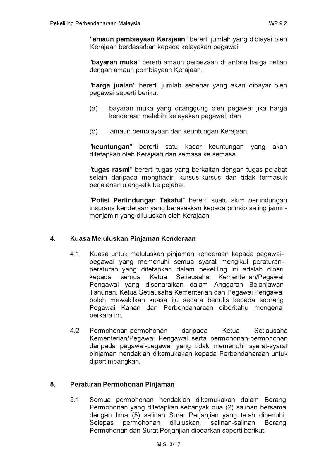 Panduan Pinjaman Kenderaan Kerajaan untuk Penjawat Awam / Guru