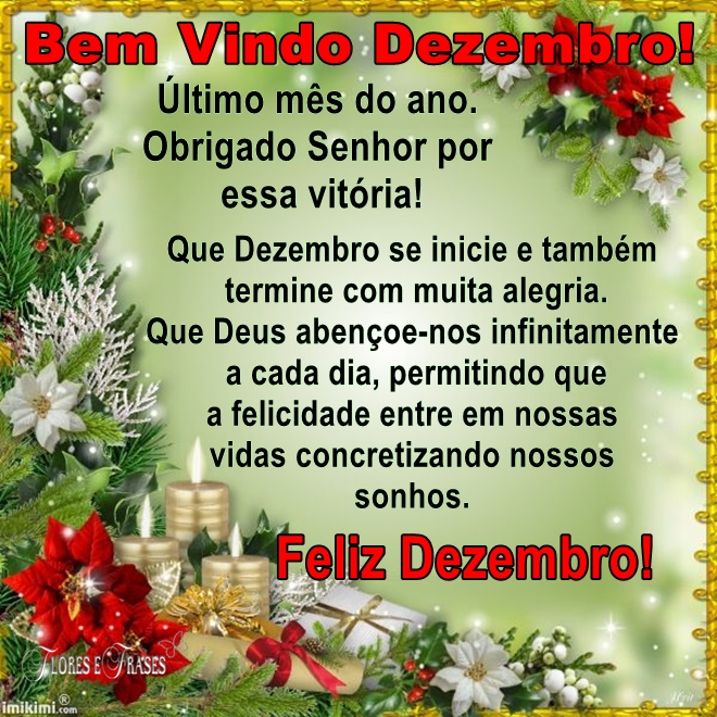 Flores e Frases BEM VINDO DEZEMBRO...