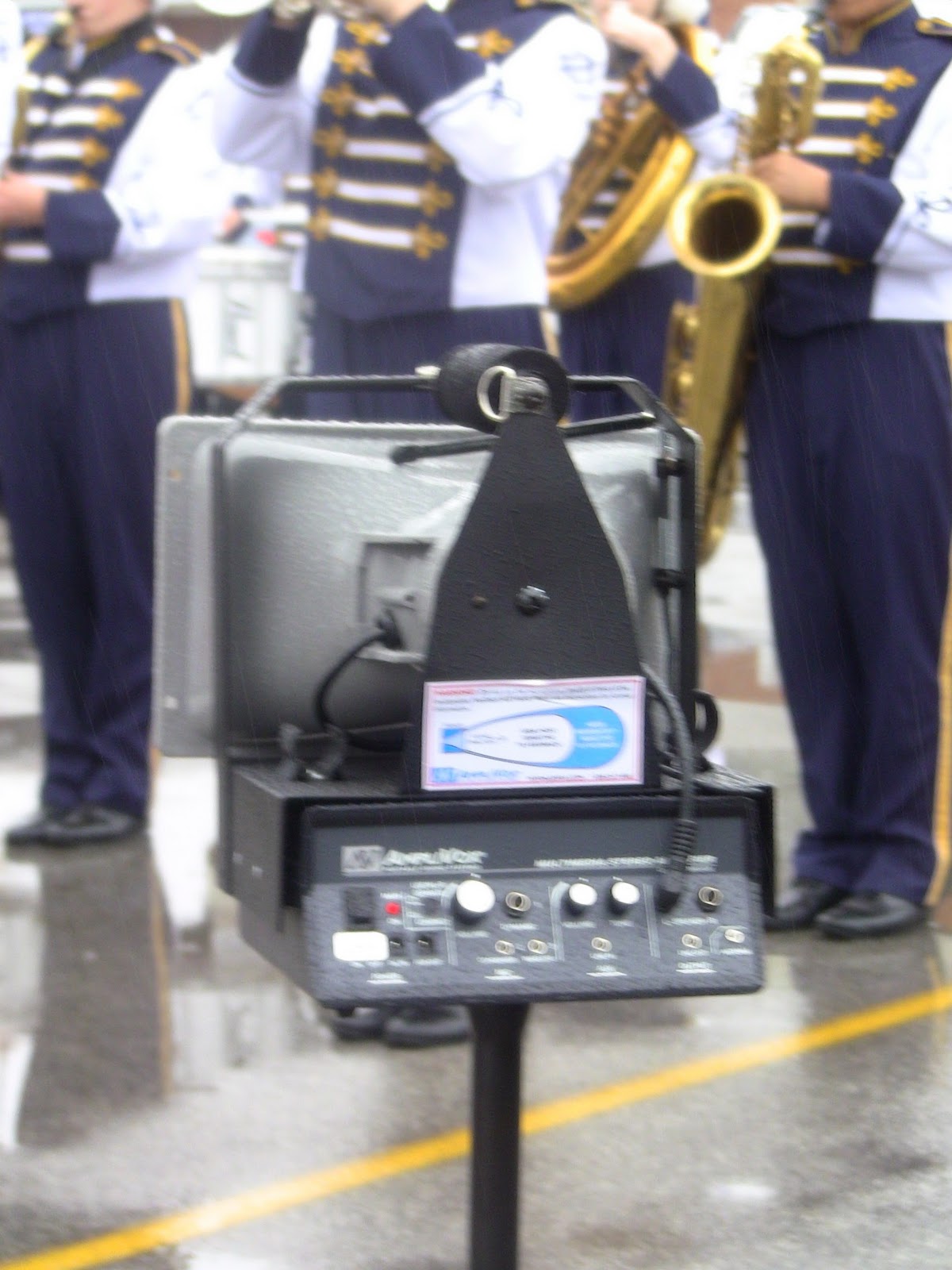Marching Band Practice uses Half Mile Hailer PA System AmpliVox Sound