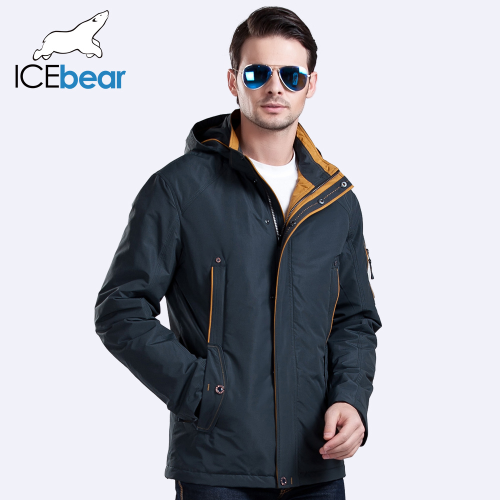 Polyester Thin Winter Jacket Men parka