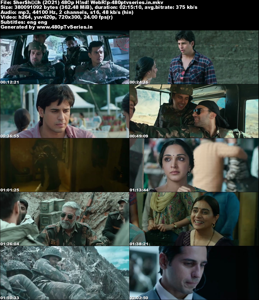 Shershaah (2021) 300MB Full Hindi Movie Download 480p WebRip Free Watch Online Full Movie Download Worldfree4u 9xmovies