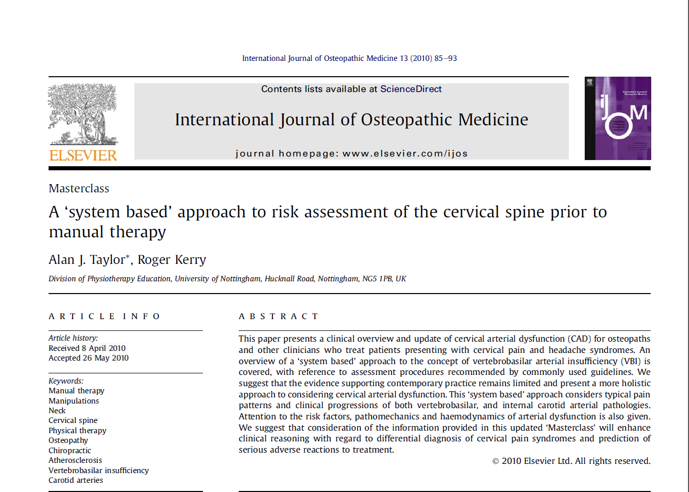 cervical nerve testing cervical nerve testing