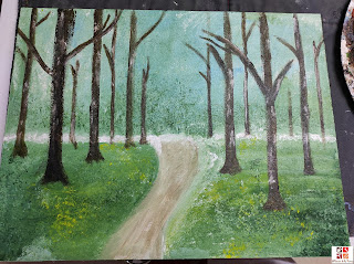 pintar un bosque con acrílicas